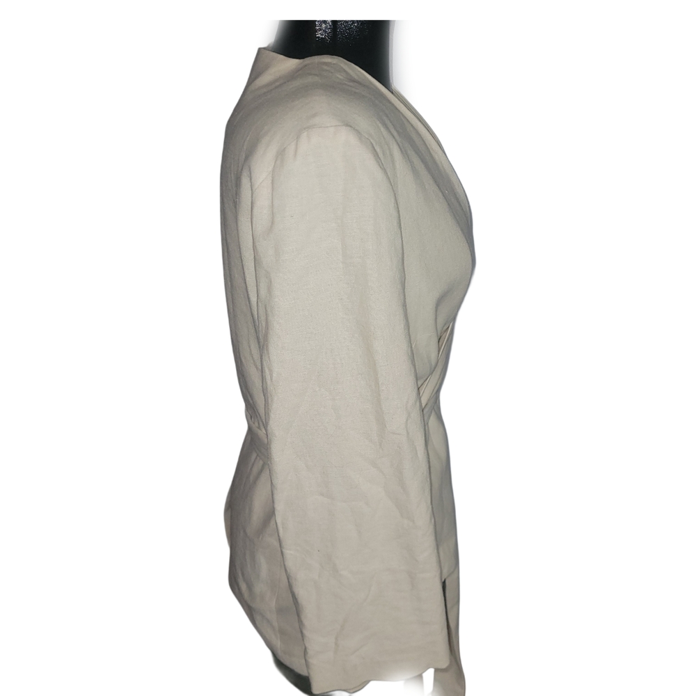 Ivory Linen Tie-Waist Jacket - Picture 3 of 6